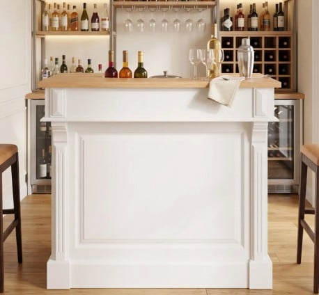 Bar cu suport pentru sticle de vin, blat stejar - PS671-120-TOP OAK