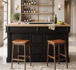 Bar 180cm, blat stejar - PS1001-180-TOP OAK