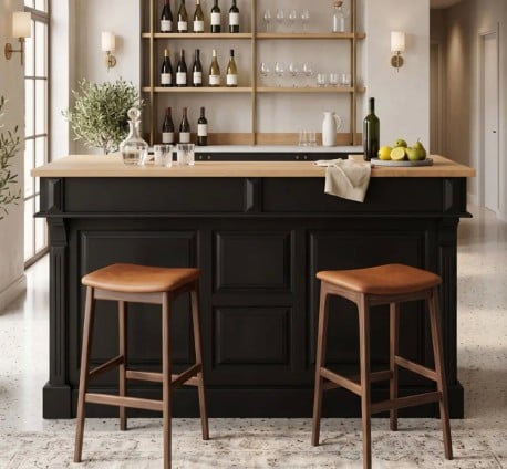 Bar 180cm, blat stejar - PS1001-180-TOP OAK