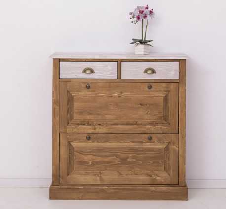 Pantofar cu 2 usi si 2 sertare cu sine - Culoare_TopP080 - Culoare Corp_P001 - Culoare Sertare_P080 - DUBLU COLOR de la Rustic Butique - OUTPS358 - Culoare Top_P080 - Culoare Corp_P001 - Culoare Sertare_P080 - DUBLU COLOR