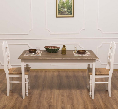 Masa cu blat stejar, dim. 140x70x78 - Culoare Top_P066 - Culoare Corp_P004 - DUBLU COLOR de la Rustic Butique - OUTPS659 - Culoare Top_P066 - Culoare Corp_P004 - DUBLU COLOR