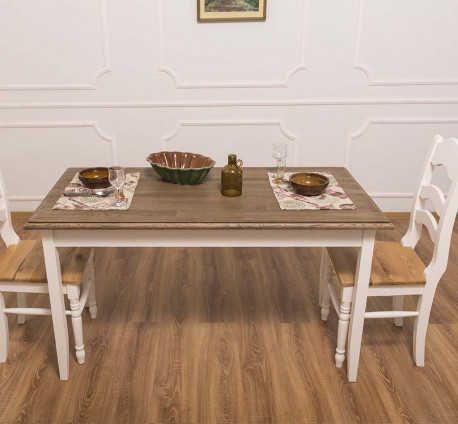 Masa cu blat stejar, dim. 140x70x78 - Culoare Top_P066 - Culoare Corp_P004 - DUBLU COLOR de la Rustic Butique - OUTPS659 - Culoare Top_P066 - Culoare Corp_P004 - DUBLU COLOR