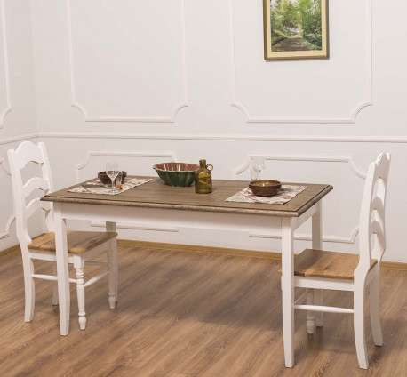 Masa cu blat stejar, dim. 140x70x78 - Culoare Top_P066 - Culoare Corp_P004 - DUBLU COLOR de la Rustic Butique - OUTPS659 - Culoare Top_P066 - Culoare Corp_P004 - DUBLU COLOR
