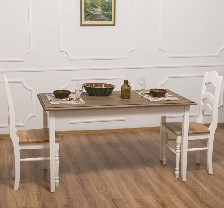 Masa cu blat stejar, dim. 140x70x78 - Culoare Top_P066 - Culoare Corp_P004 - DUBLU COLOR de la Rustic Butique - OUTPS659 - Culoare Top_P066 - Culoare Corp_P004 - DUBLU COLOR