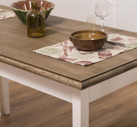 Masa cu blat stejar, dim. 140x70x78 - Culoare Top_P066 - Culoare Corp_P004 - DUBLU COLOR de la Rustic Butique - OUTPS659 - Culoare Top_P066 - Culoare Corp_P004 - DUBLU COLOR
