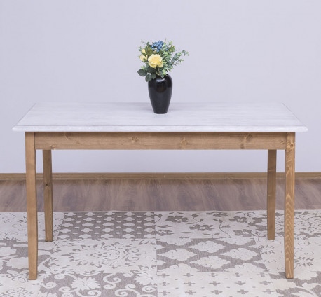 Masa cu blat stejar, dim. 140x70x78 - Culoare Top_P080 - Culoare Corp_P001 - DUBLU COLOR de la Rustic Butique - OUTPS659-140 - Culoare Top_P080 - Culoare Corp_P001 - DUBLU COLOR