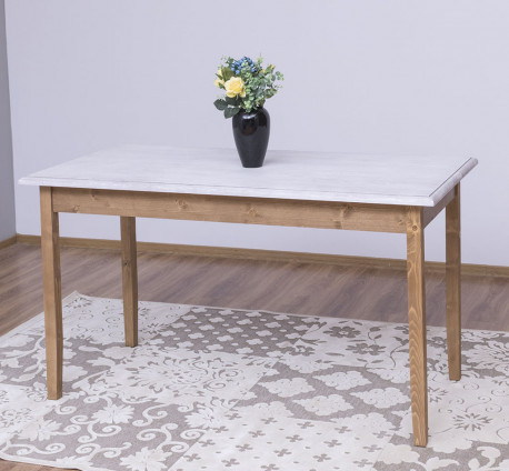 Masa cu blat stejar, dim. 140x70x78 - Culoare Top_P080 - Culoare Corp_P001 - DUBLU COLOR de la Rustic Butique - OUTPS659-140 - Culoare Top_P080 - Culoare Corp_P001 - DUBLU COLOR