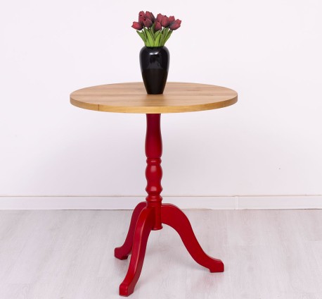 Masa cafea rotunda, blat stejar - Culoare Top_P061 / Culoare Corp_P047 - DUBLU COLOR de la Rustic Butique - OUT15053 - Culoare Top_P061 / Culoare Corp_P047 - DUBLU COLOR
