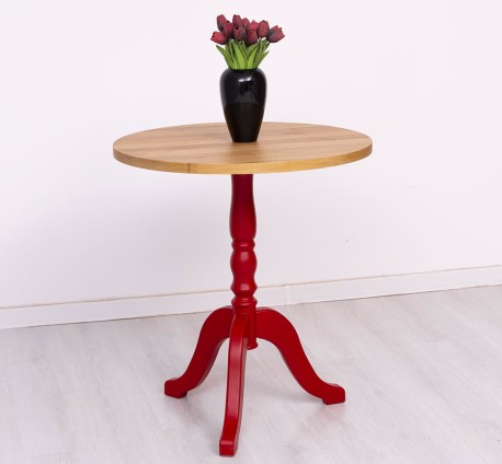Masa cafea rotunda, blat stejar - Culoare Top_P061 / Culoare Corp_P047 - DUBLU COLOR de la Rustic Butique - OUT15053 - Culoare Top_P061 / Culoare Corp_P047 - DUBLU COLOR