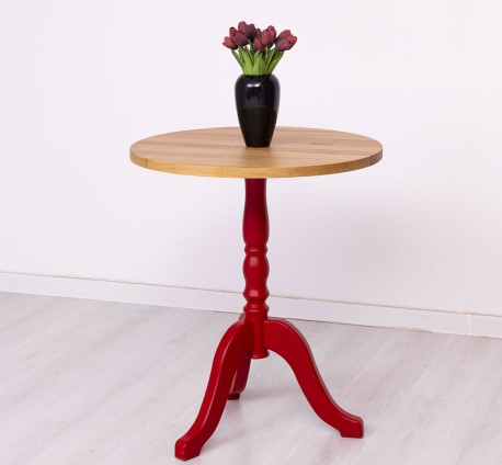 Masa cafea rotunda, blat stejar - Culoare Top_P061 / Culoare Corp_P047 - DUBLU COLOR de la Rustic Butique - OUT15053 - Culoare Top_P061 / Culoare Corp_P047 - DUBLU COLOR