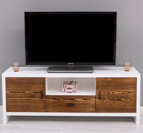 Comoda TV cu 2 usi si 1 sertar Rustic Haven - Culoare Corp_P004 - Culoare Usi si Sertare_P064 - DUBLU COLOR de la Rustic Butique - PS745 - Culoare Corp_P004 - Culoare Usi si Sertare_P064 - DUBLU COLOR
