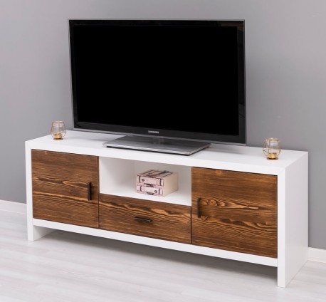 Comoda TV cu 2 usi si 1 sertar Rustic Haven - Culoare Corp_P004 - Culoare Usi si Sertare_P064 - DUBLU COLOR de la Rustic Butique - PS745 - Culoare Corp_P004 - Culoare Usi si Sertare_P064 - DUBLU COLOR