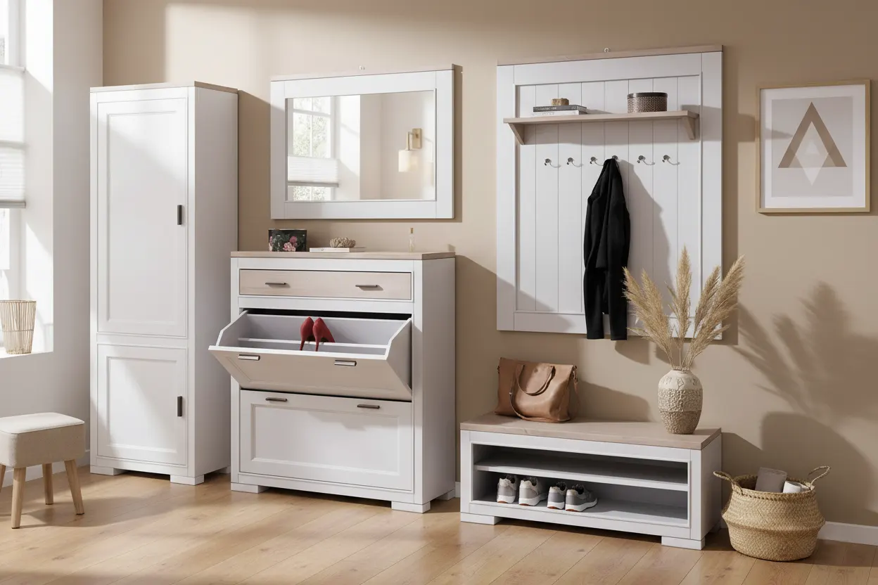 mobilier hol din lemn masiv